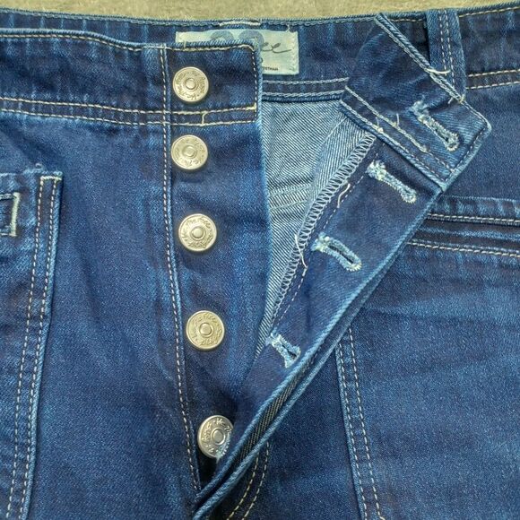 Free People We The Free Button Fly Flare Jeans 32 x 32 Night Sky Blue Trouser - Picture 8 of 16